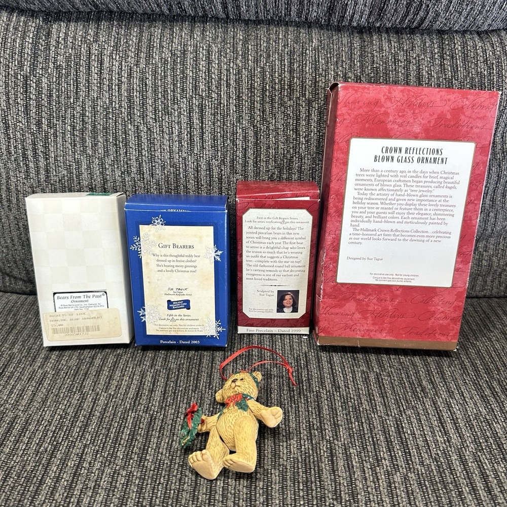 5 LOT Hallmark & Russ Bears Keepsake Christmas Ornament Gift Bearers Series - Picture 15 of 15